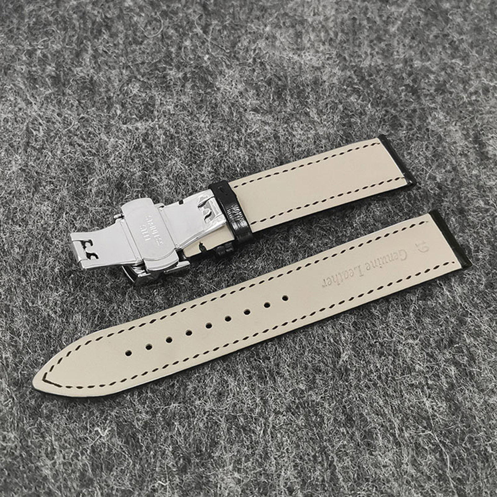 39mm đáy trong suốt xem trường hợp + Bướm Đôi Clasp Dây da thay thế cho đồng hồ phụ kiện cho nh35/nh36 phong trào