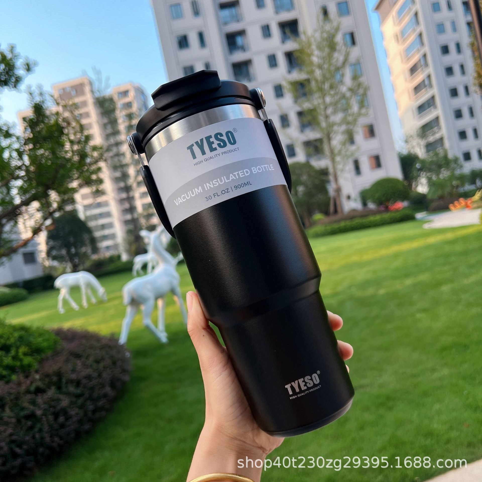 [SG]TYESO Thermal Tumbler Flask Cup with Straw Coffee Cup Vacuum