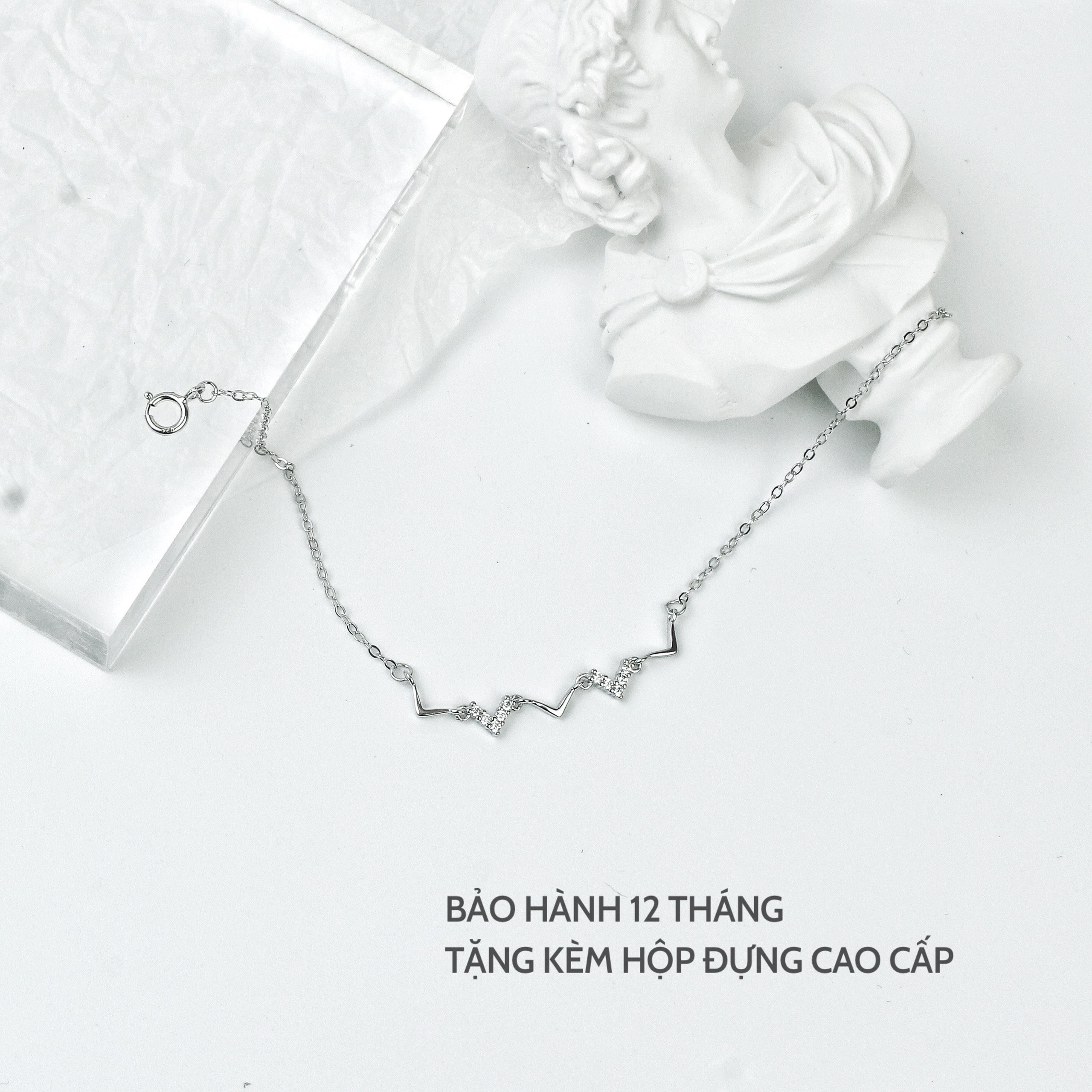 Vòng tay bạc Miuu Silver, lắc tay nữ Zigzac Bracelet