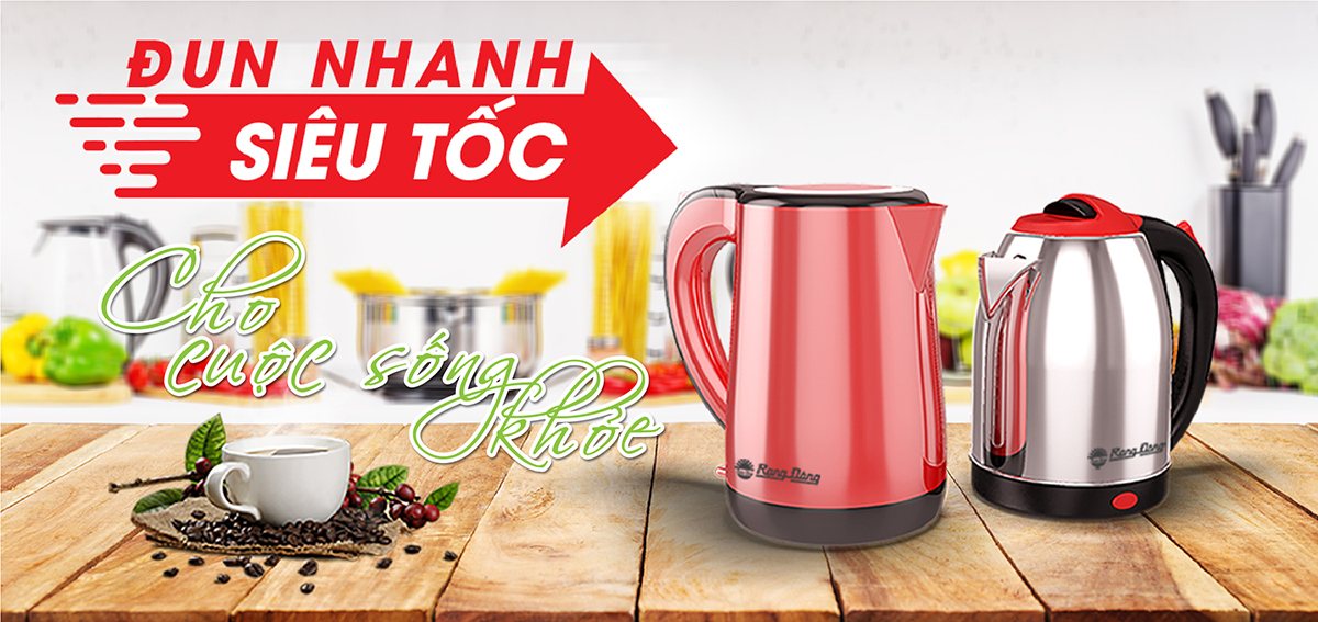 Ấm siêu tốc đun nước 1,7L Rạng Đông siêu bền, 2 lớp, RD-AST17P1