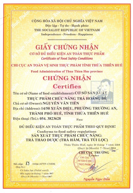 2 gói x 500g Trà hoàng đế G9 ( 1kg trà cung đình Huế )