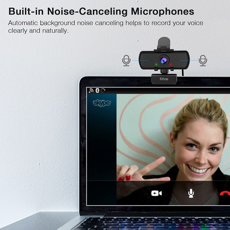 FIFINE 1440P Full HD PC Webcam With Microphone, Tripod, For USB Desktop & Laptop,Live Streaming Webcam For Video Calling-K420