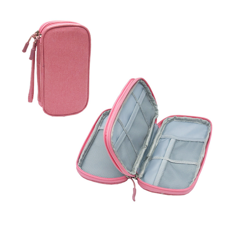 Double Layer Travel Organizer Portable Cable Storage Pouch Gadget Bag Waterproof