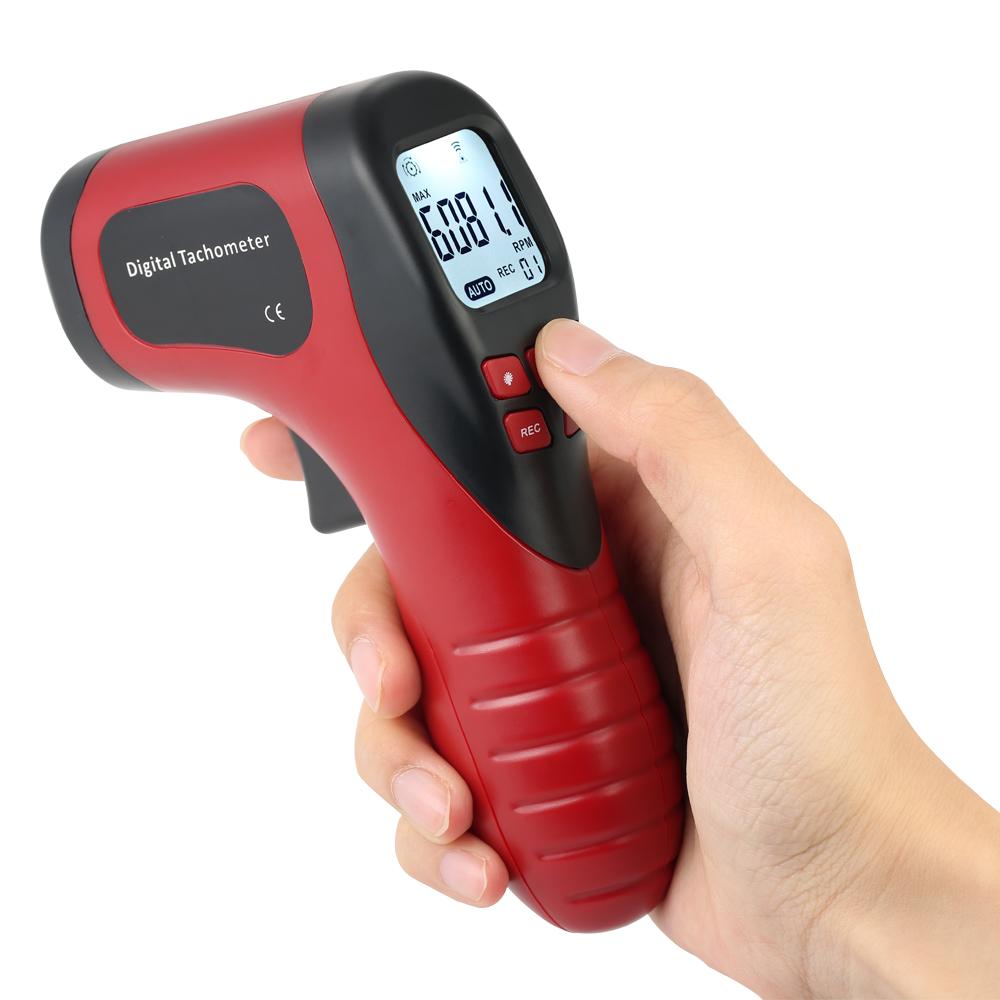 Handheld Digital LCD Photo Tachometer Laser NonContact Tach Range 2.5