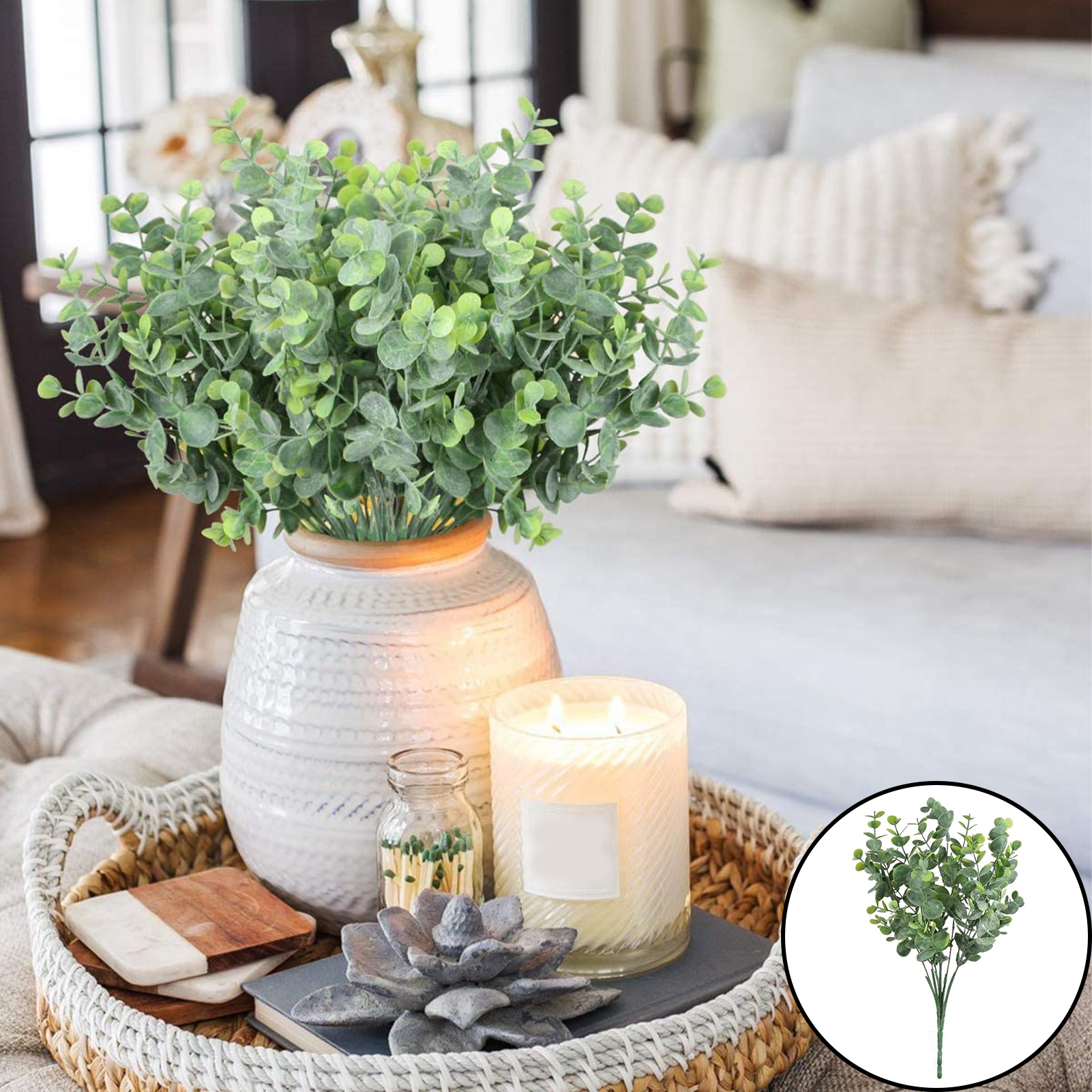Simulation Plant Realistic Artificial Plant Stunning Artificial Eucalyptus Branch for Home Decor Vibrant Color Realistic Design Perfect