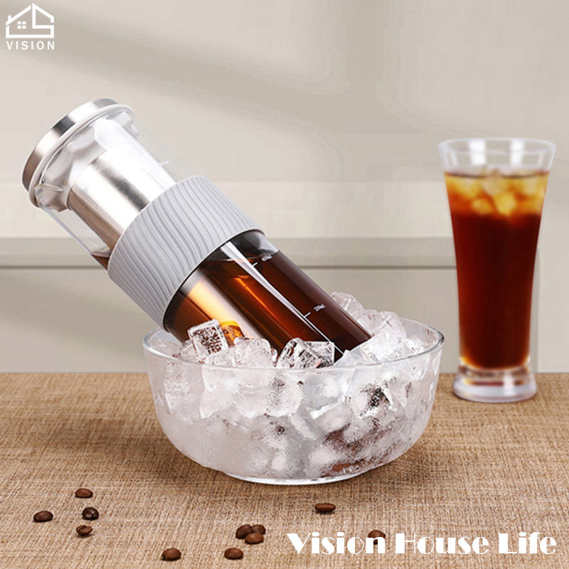 Tầm Nhìn 800Ml Cà Phê thức uống pha lạnh Nồi Được Xây Dựng Trong Lọc Di Động Lạnh Làm nguội Pha Nồi phích điện pha trà Lạnh Bình cà phê Lọc thức uống pha lạnh Nhà Sản Xuất Đồ Dùng Uống