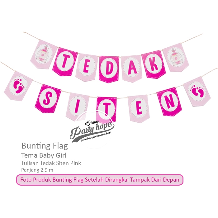 Banner Tedak Siten Pink Bunting Flag Tedak Siten Banner Tasyakuran Lazada Indonesia