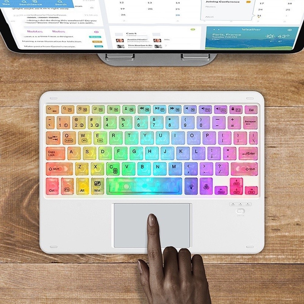 Fashion RGB Light Bluetooth Keyboard Colorful Luminous Rechargeable ...