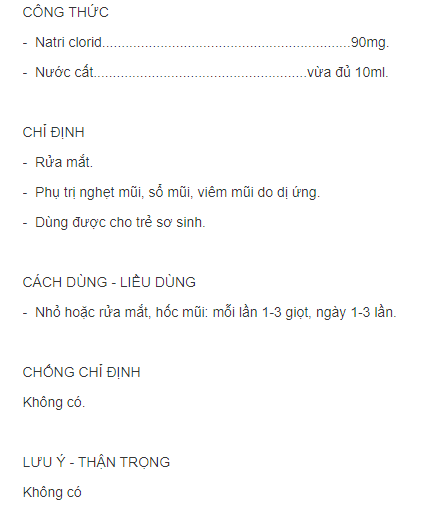 NƯỚC MUỐI SINH LÝ 10ml