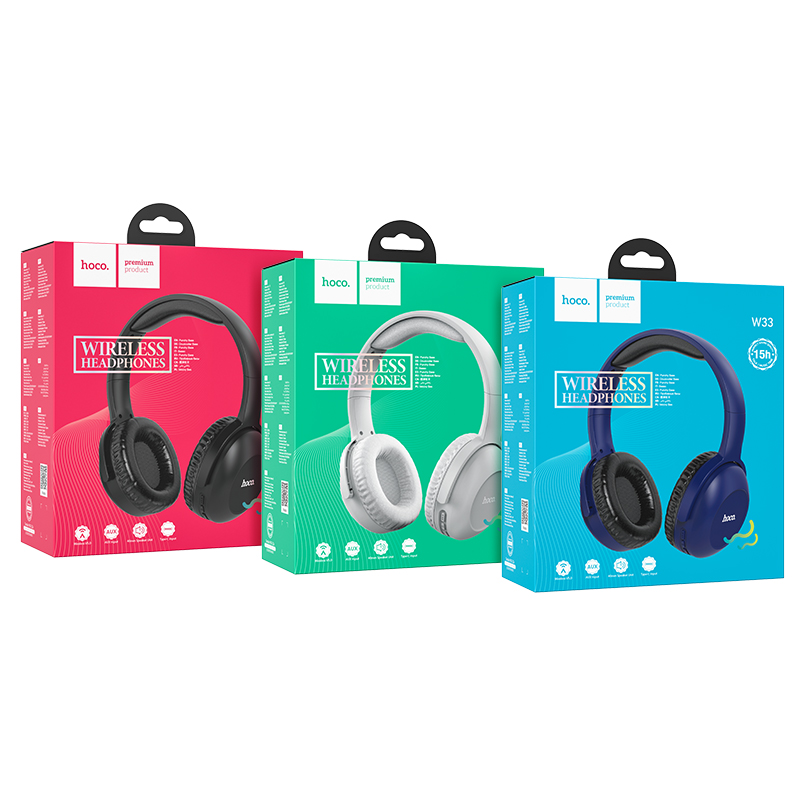 【New】Hoco W33 Wireless Bluetooth Headphone Bluetooth 5.0 10hrs Playback Time Protable Headphones