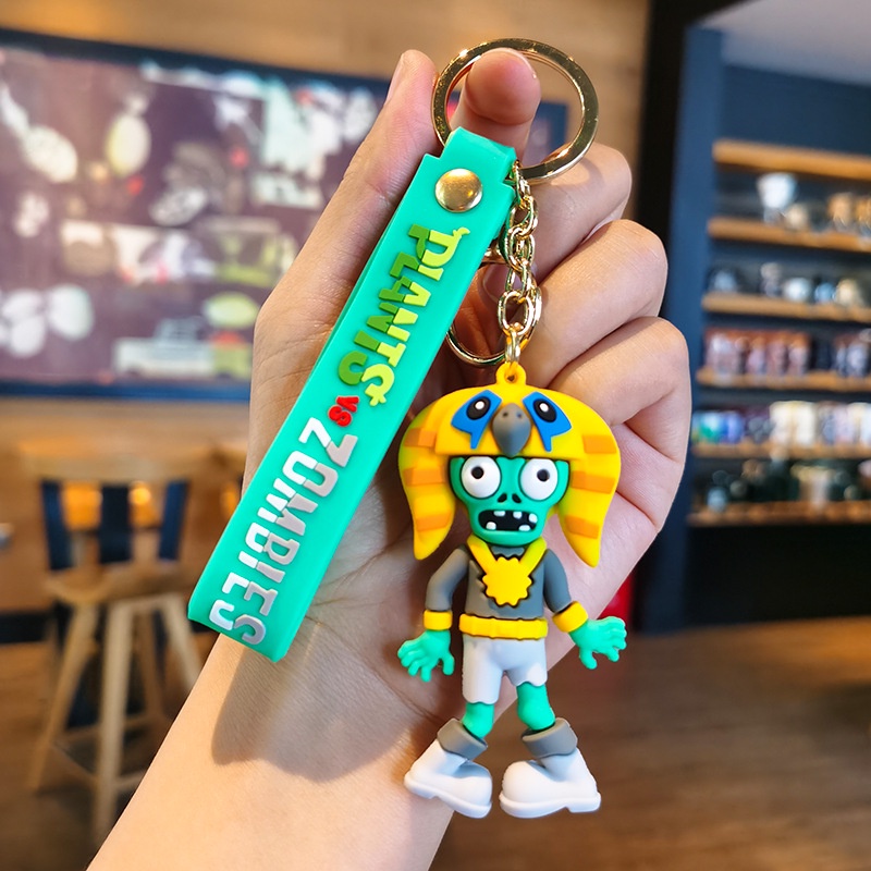 RtoCK Plants Vs. Zombies Keychain Pendant Skull Doll Small Gift Bag Accessories
