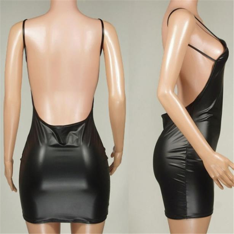 Faux%20Leather%20Dress%20Backless%20Club%20Party%20Short%20Dress%20Solid%20Black%20Wet%20Look%20Latex%20Bodycon%20Push%20Up%20Bra%20Mini%20Micro%20Dress%20-%20Image%204