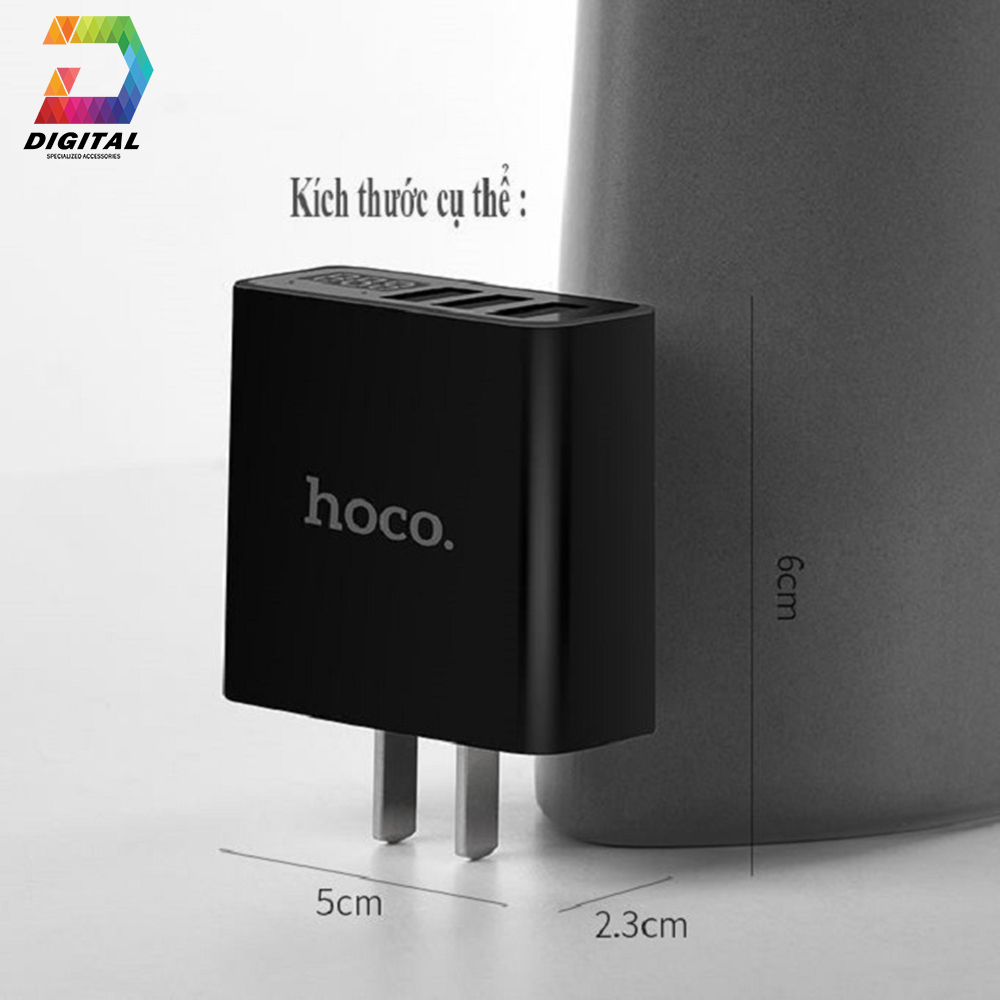 Củ Sạc Đa Năng 3 Cổng USB Hoco C15 Chính Hãng
