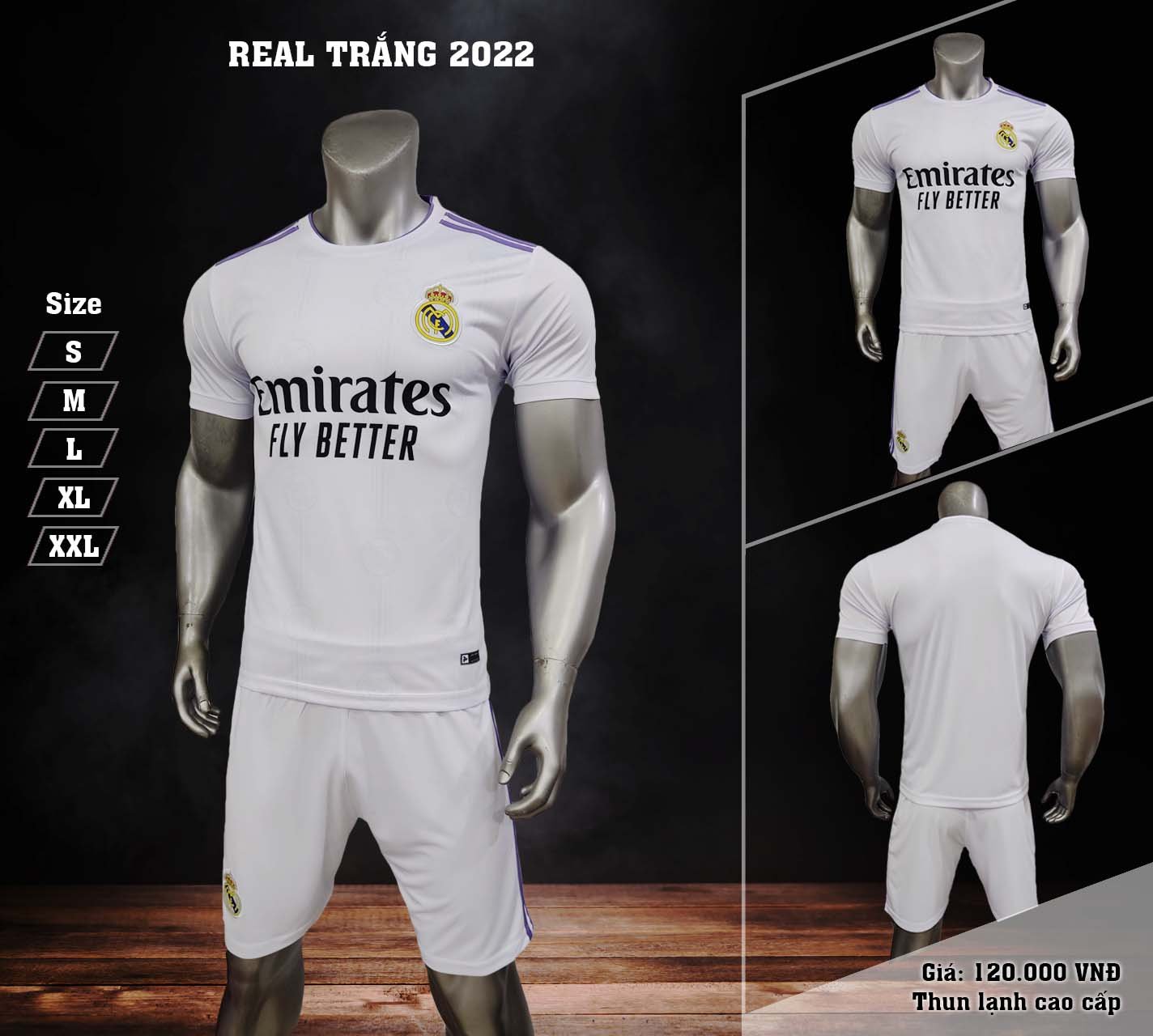 Áo Bóng Đá Real Madrid , Bộ quần áo bóng đá Real Madrid đủ mẫu mới nhất thumbnail