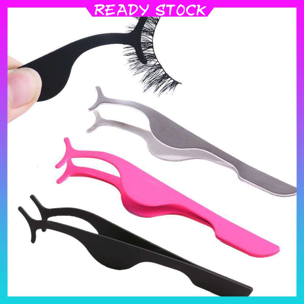 1pc Eyelash Tweezers Beauty Tools Multifunction Stainless Auxiliary Curler False Eyelash Extensions Clip Applicator Accessories