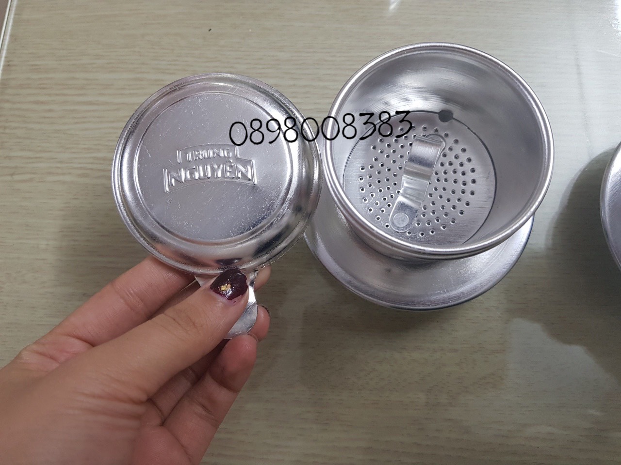 Phin pha cà phê nhôm ( loại dày ) 1  2 lạng