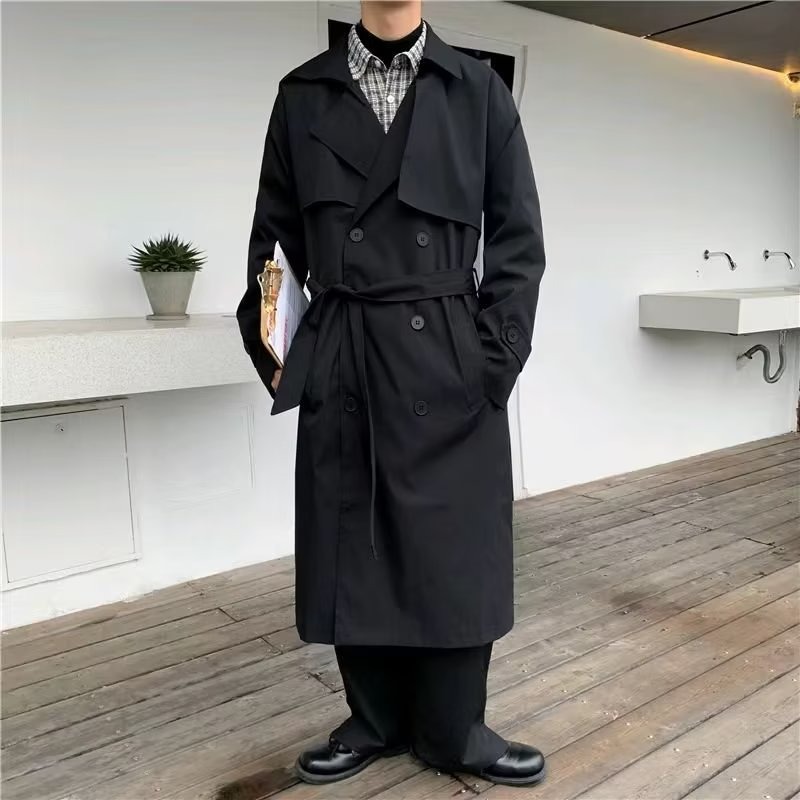 Hanlu Men's long coat stylish outerwear korean-style jacket