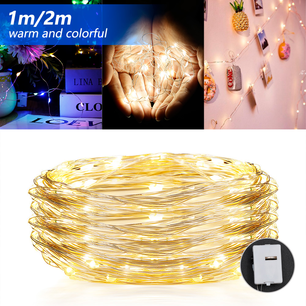 Dây Đèn Thần Tiên Đầy Sao Dây Đồng NHẤP NHÁY 1M/2M/Dây Đèn Led Trong Nhà Chống Nước Chạy Bằng Pin/Đèn Ngủ Trang Trí Cho Giáng Sinh, Năm Mới, Tiệc Tùng, Đám Cưới, Sinh Nhật, Phòng Trẻ Em