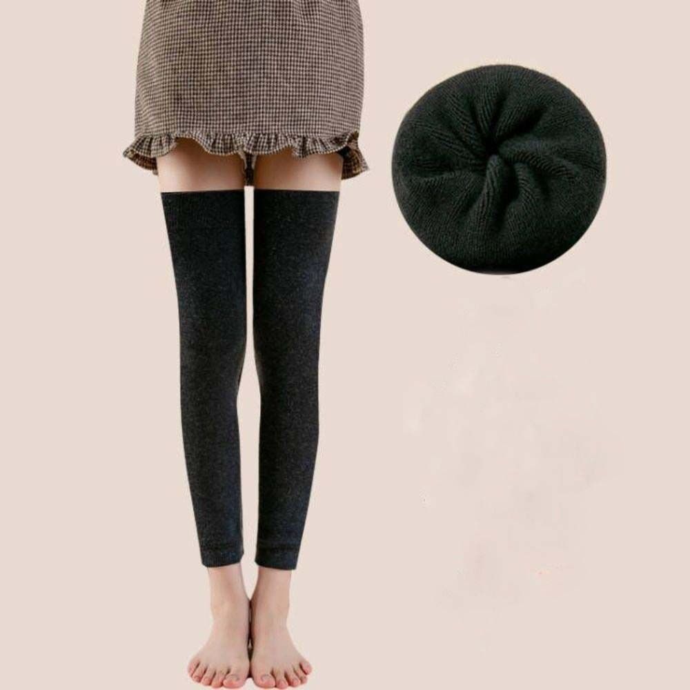 CUHAKCI Women's Winter Thick Wool Stockings Cable Knit Thin Cable