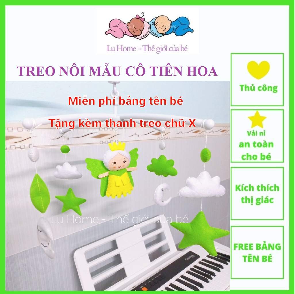 Treo nôi kích thích thị giác cho bé [Free Bảng tên bé]