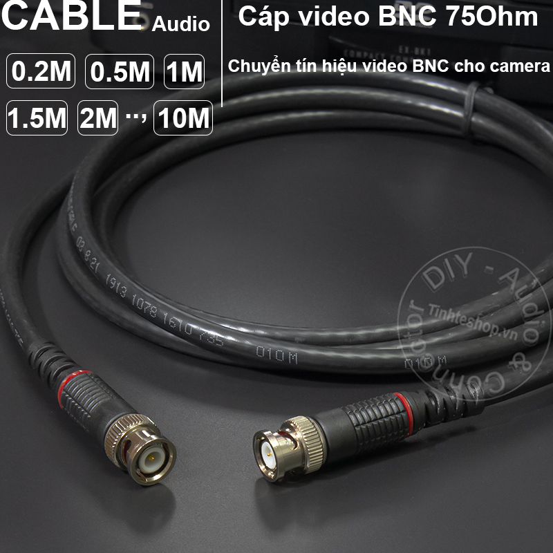 Dây BNC cho camera DIY 0.2M đến 10M - Cáp đồng trục BNC 75Ohm SINO