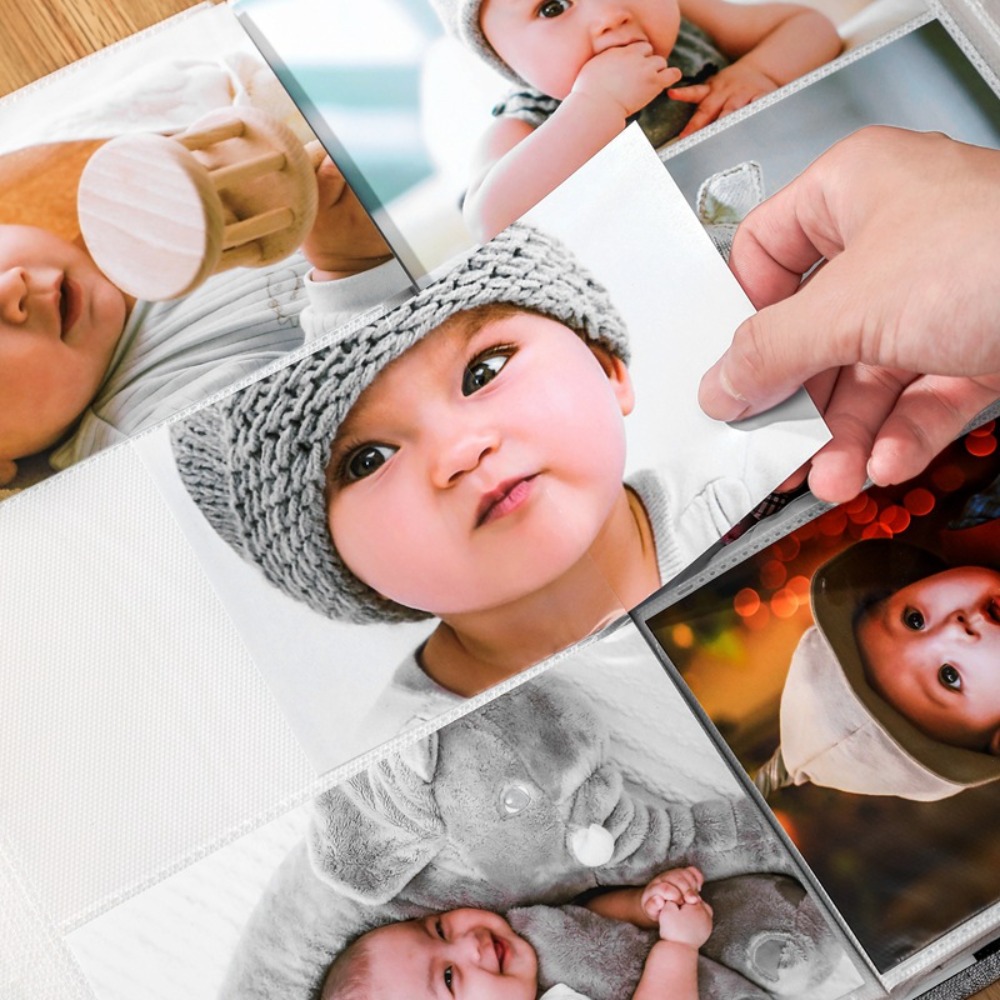 Inset Linen Photo Album 300 Sheets Fabric Cover Souvenir Photos Window ...