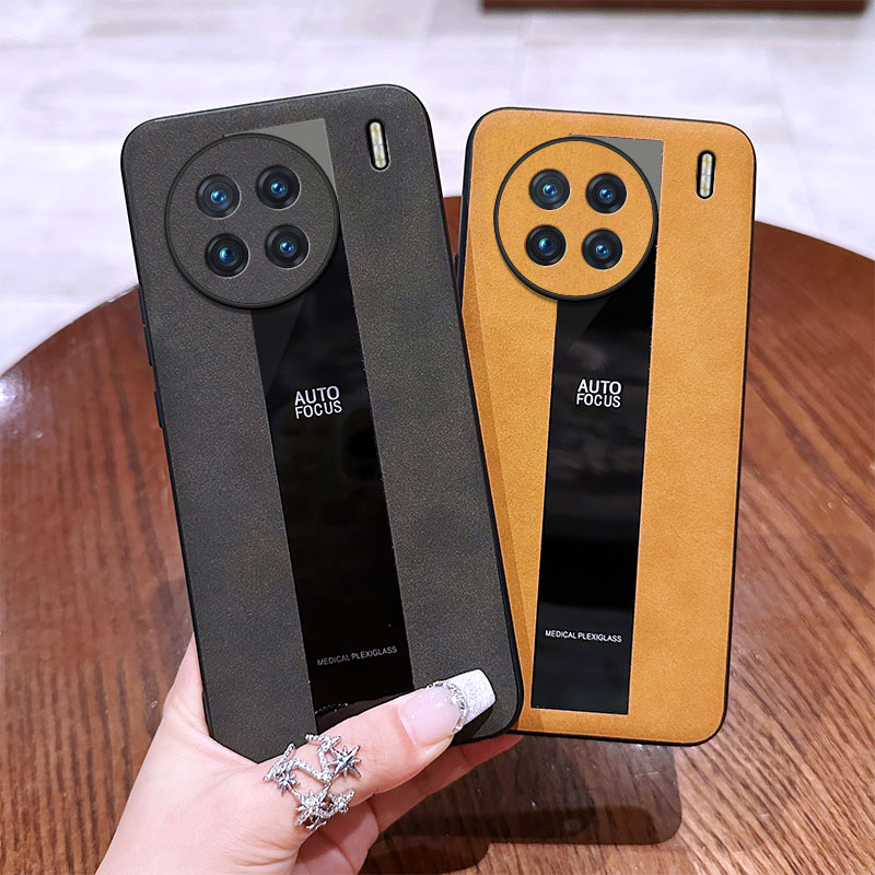 For Vivo X60 X70 X80 X90 X90S Pro Plus Case Fluff Luxury Sheepskin Silicone Soft Business All-Inclusive Leather Anti-knock for Vivo X70T X60T Phone casing.