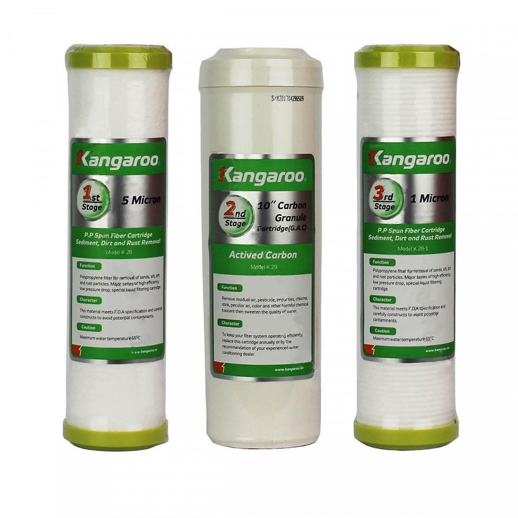 Combo 3 lõi lọc nước kangaroo số 123