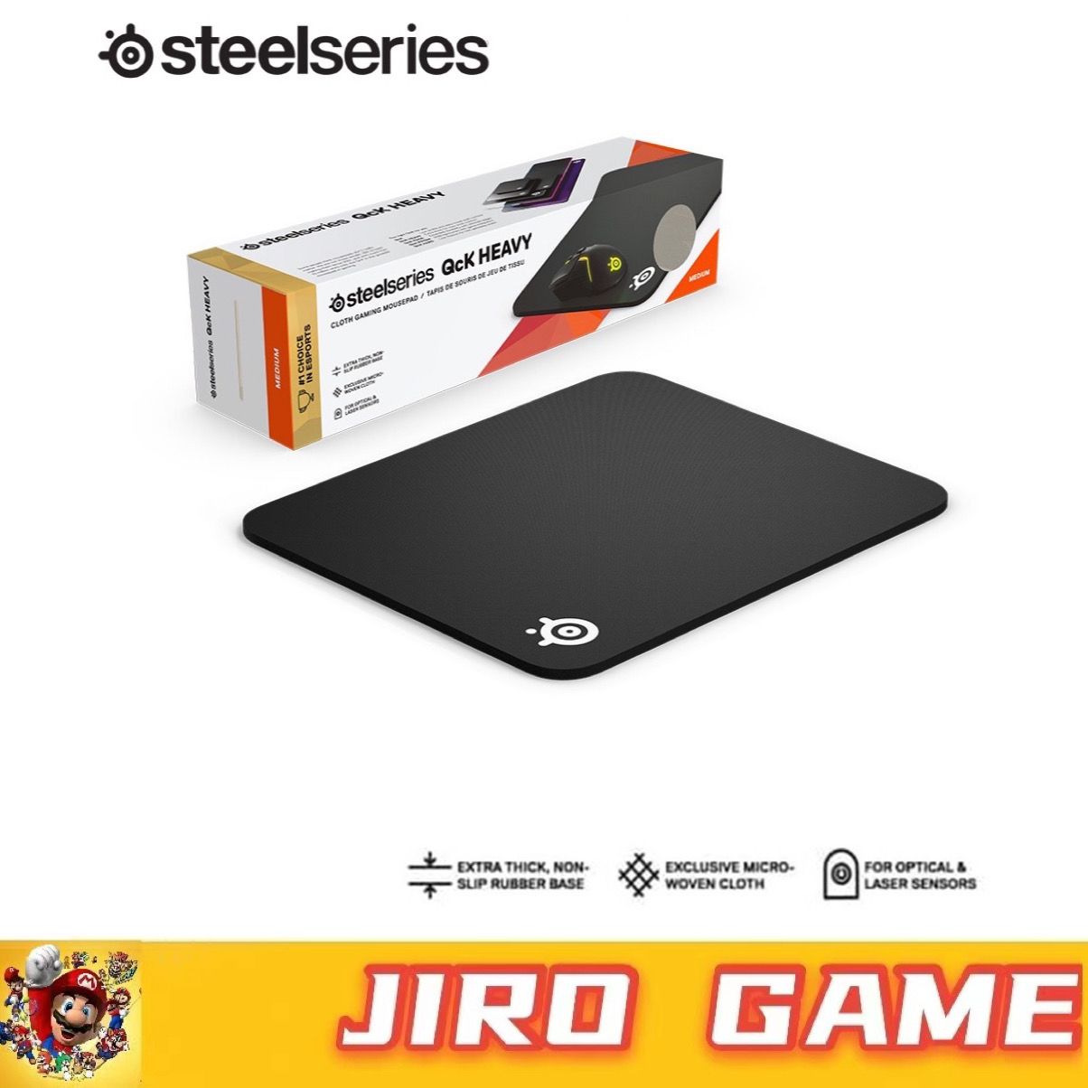 SteelSeries QcK Heavy Medium Gaming Micro-Woven Cloth Durable And Washable  MousePad (320mm x 270mm x 6mm) 63836