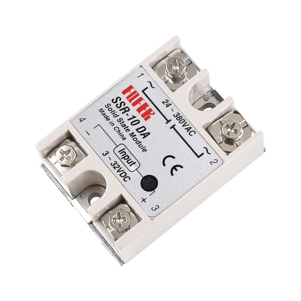【100% Original】diymore DC-AC Solid State Relay SSR-10DA 10A 3-32V DC to AC 24-380V SSR Relay Switch