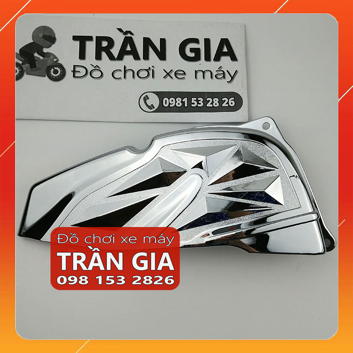 Chụp lọc gió xe nozza grande 2019-2020-2021-2022 ốp pô e inox crom - phụ kiện trang trí đồ kiểng
