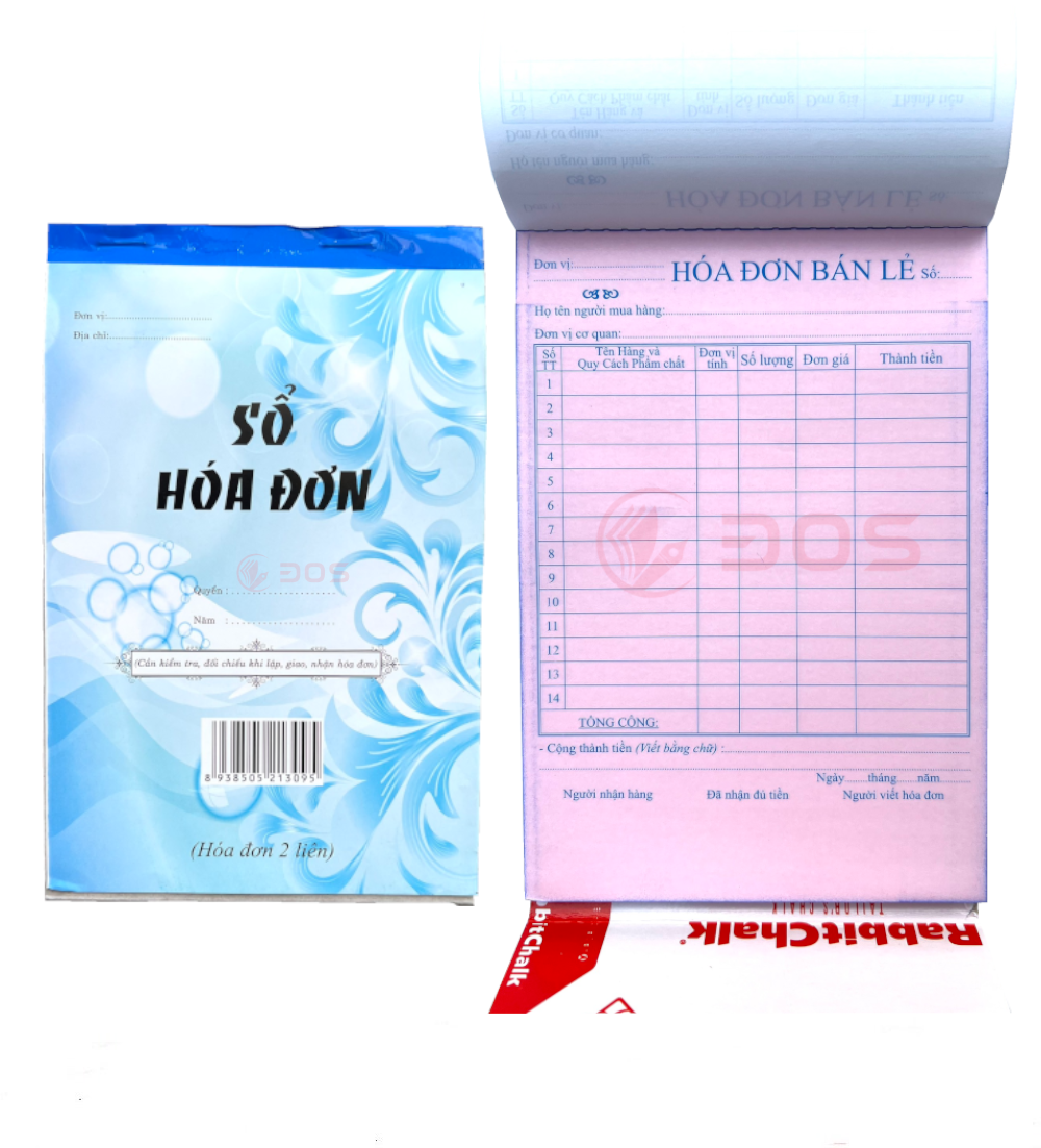Hoá đơn bán lẻ a5 2 liên loại dày 100 tờ có đế 30s store