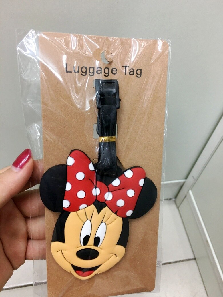 Cartoon Mickey Mouse Travel Essories Luggage Tag Minnie Suitcase ID Addres Holder Baggage Boarding Tags Portable Label