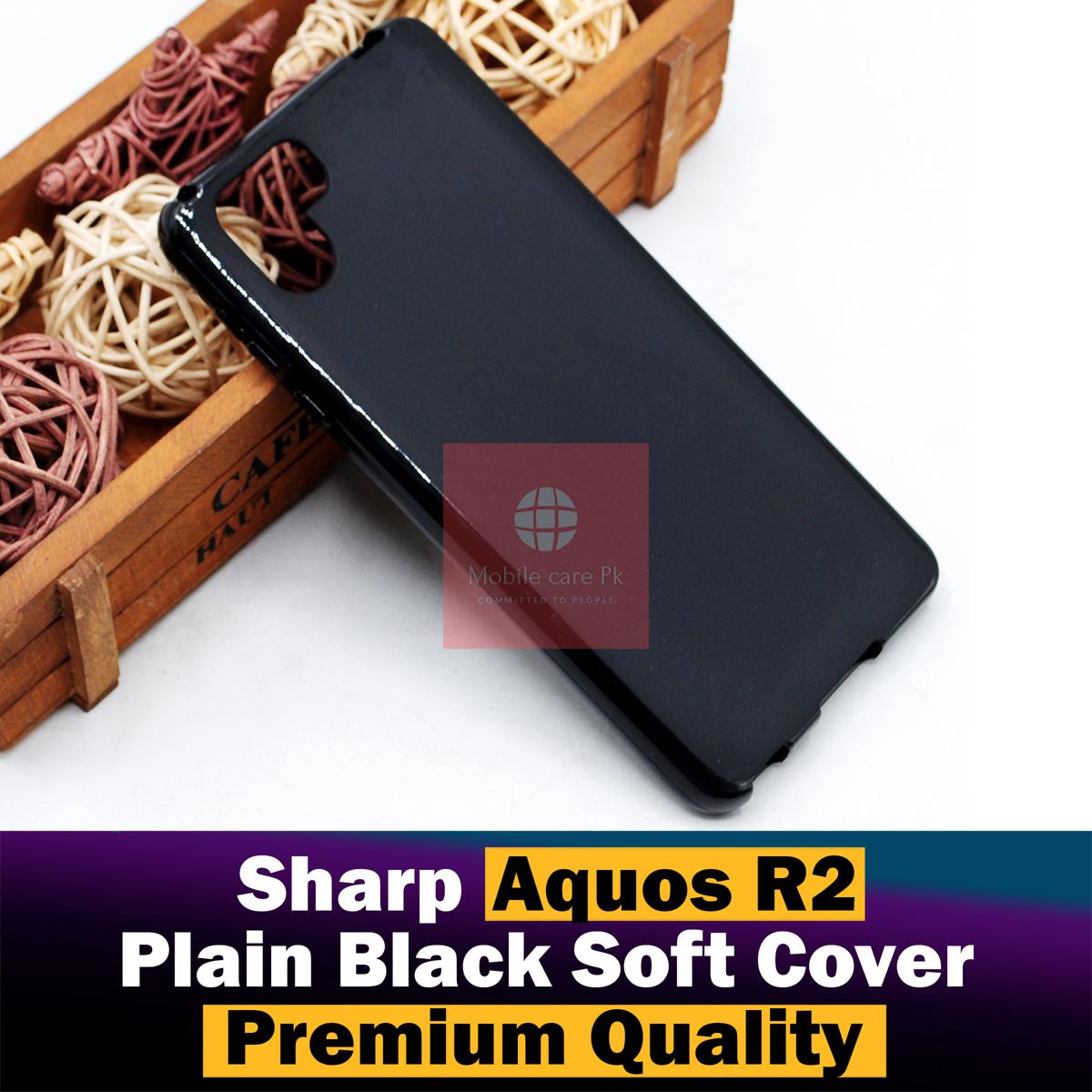 Sharp Aquos R2 Back Cover Soft Plain Black Case For Aquos R2
