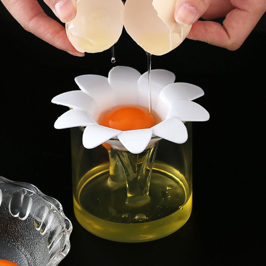 Sáng tạo dụng cụ tách trứng ít hình hoa cúc trứng trắng và dụng cụ tách lòng đỏ Dụng cụ lọc trứng cầm tay dụng cụ làm bánh nhà bếp