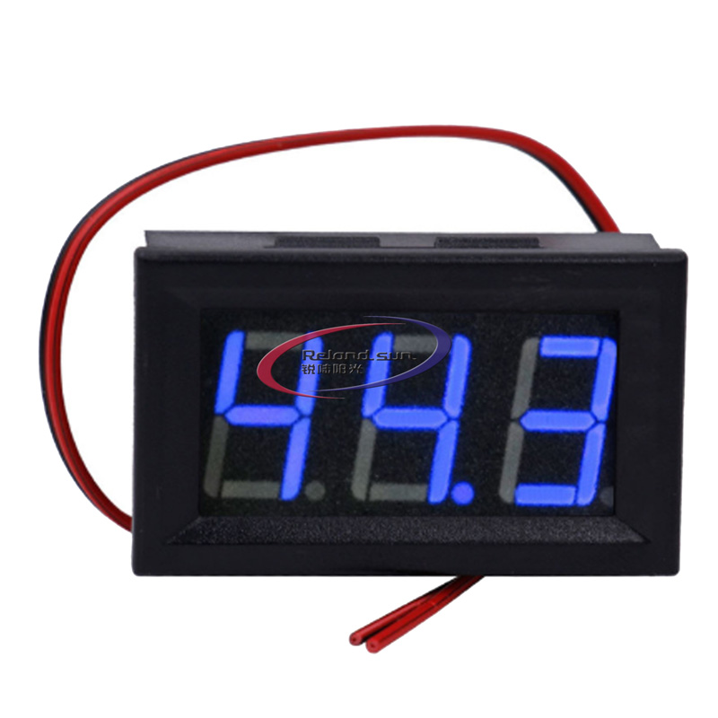 Dc 5v-120v digital voltmeter panel gauge 2 wires 0.56 inch led mini voltage meter table red green blue display