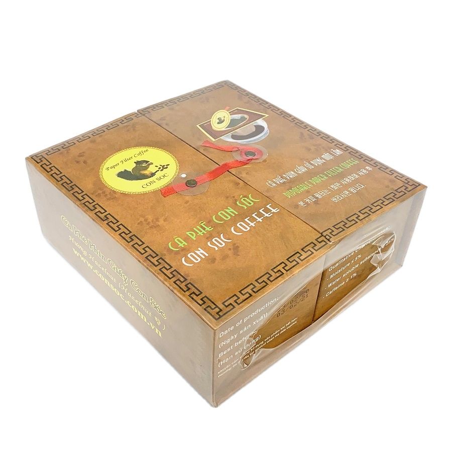 Cà phê con sóc phin lọc giấy đôi nâu