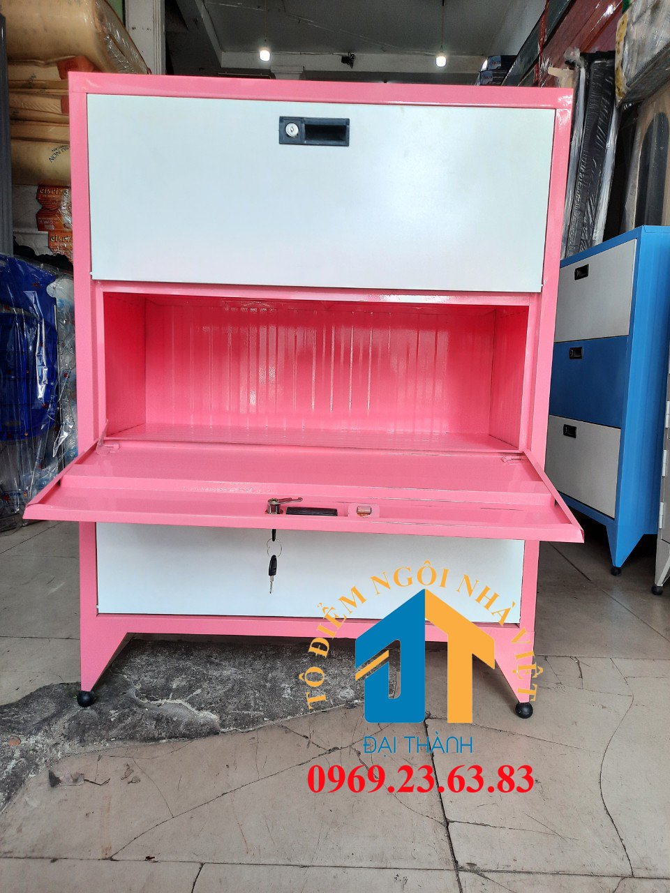 Tủ sắt 3 ngăn cửa bật sơn tĩnh điện BẢO AN