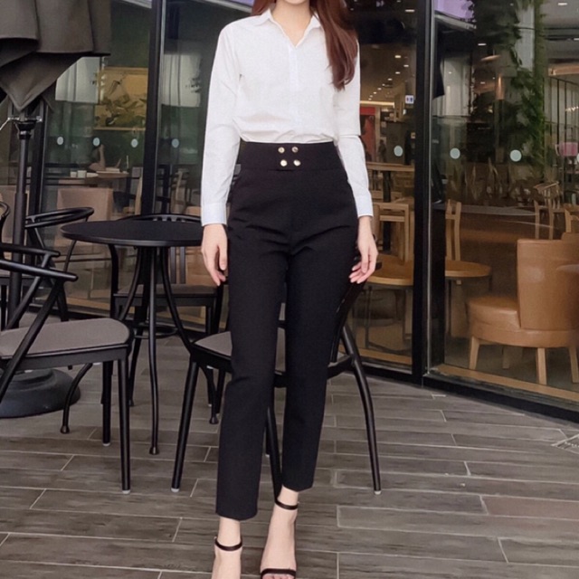 Quần legging nữ , Quần baggy nữ 4 cúc bấm