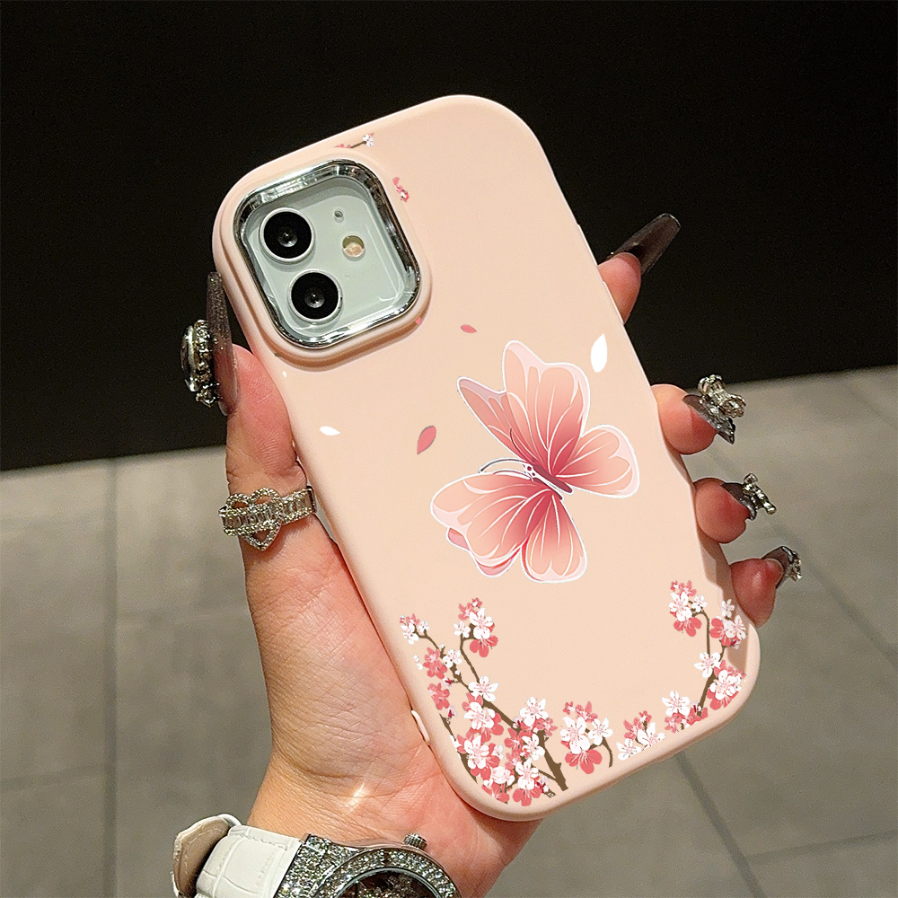 AMORVOR%20Case%20for%20Infinix%20Smart%208%20Hot%2040i%20Tecno%20Spark%2020%2020C%20Pop%208%20Spark%20Go%202024%20Cute%20Beautiful%20Pink%20Butterfly%20Back%20Cover%20Pattern%20Luxury%20Plating%20Metal%20Lens%20Soft%20Liquid%20Silicone%20Case%20-%20Image%207