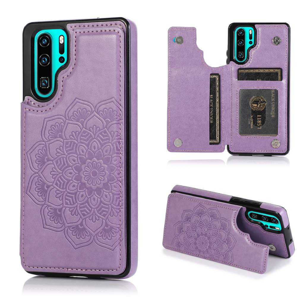 Card Holder Case for Huawei P30 Pro Case Flower Magnetic Back Flip Cover Wallet Protective for Women