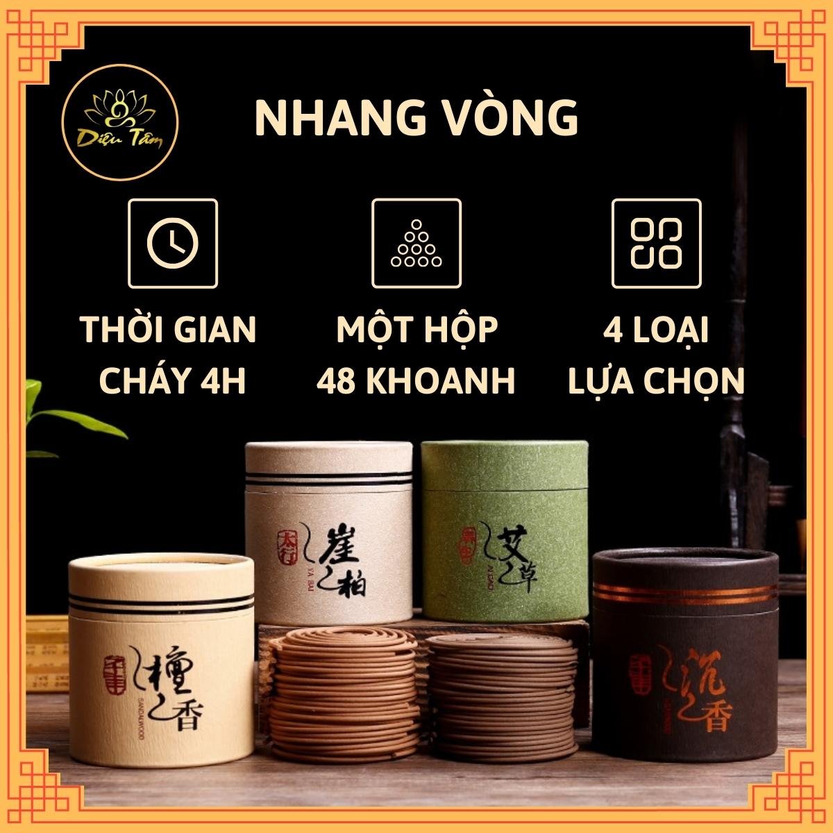 Nhang trầm vòng hương vòng thảo mộc thơm đặc biệt - chuyên dùng cho lư xông trầm