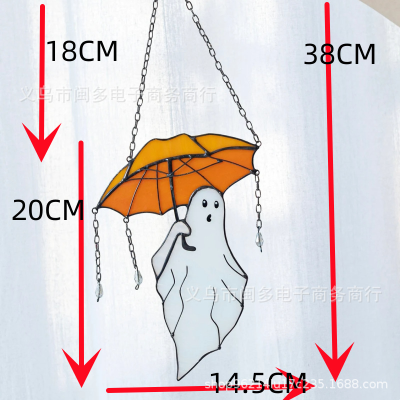 Mysterious and funny umbrella ghost hanging Halloween decoration