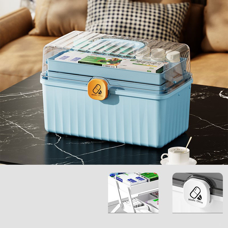 Medical box Multi-layer large capacity outdoor portable first aid kit Medical storage box Plastic storage box