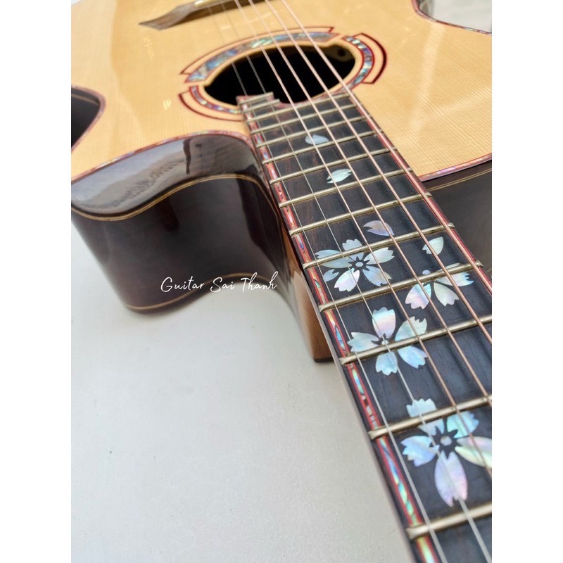 Đàn guitar custom cẩm ấn khảm xà cừ có lắp EQ ACF-5