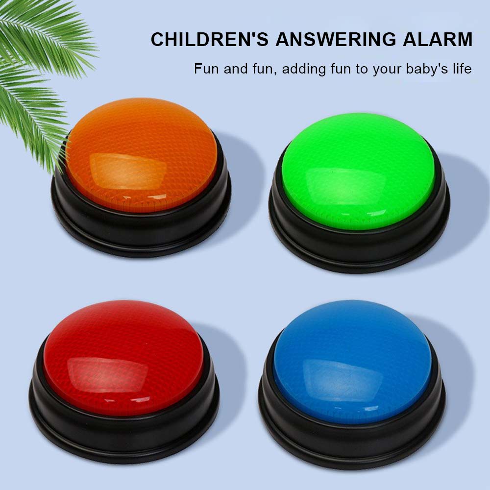 Interactive answerer for children Educational button toys Learn and Play 3D Colorful Button Idea Toy Educational Learning Tool Learning Minds Answer Buzzers For Quizzes - Set of 4 Lights & Sounds Buzzers