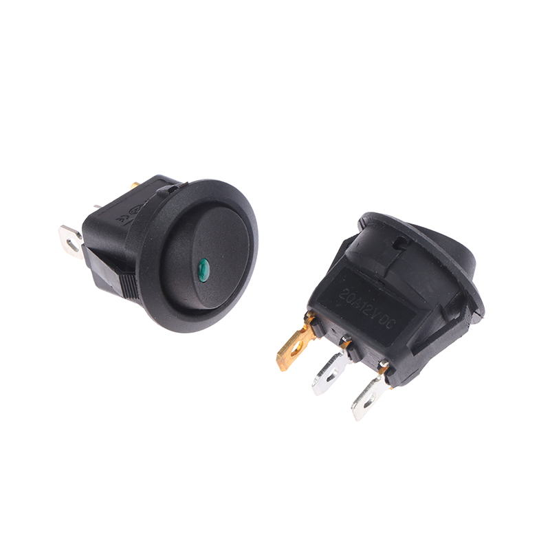 [The Cici Shop] 20A 12V DC Waterproof Rocker Switch LED Dot Light Car Boat Round ON OFF Switch
