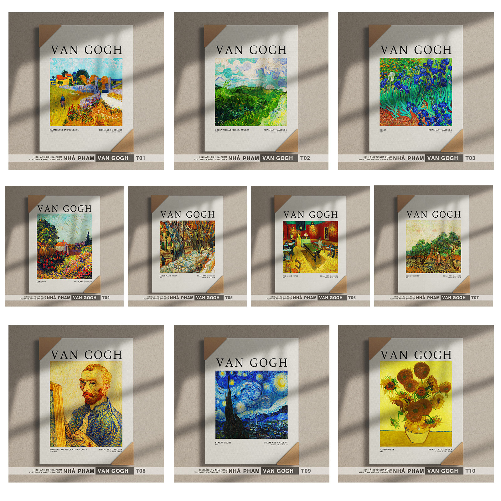 Tranh Canvas Treo Tường VAN GOGH (No1-10)