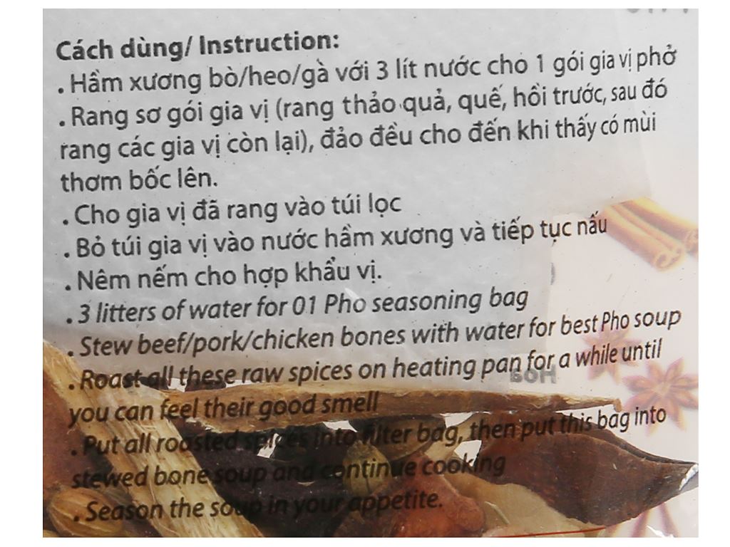 Gia vị nấu phở Vipep gói 25g