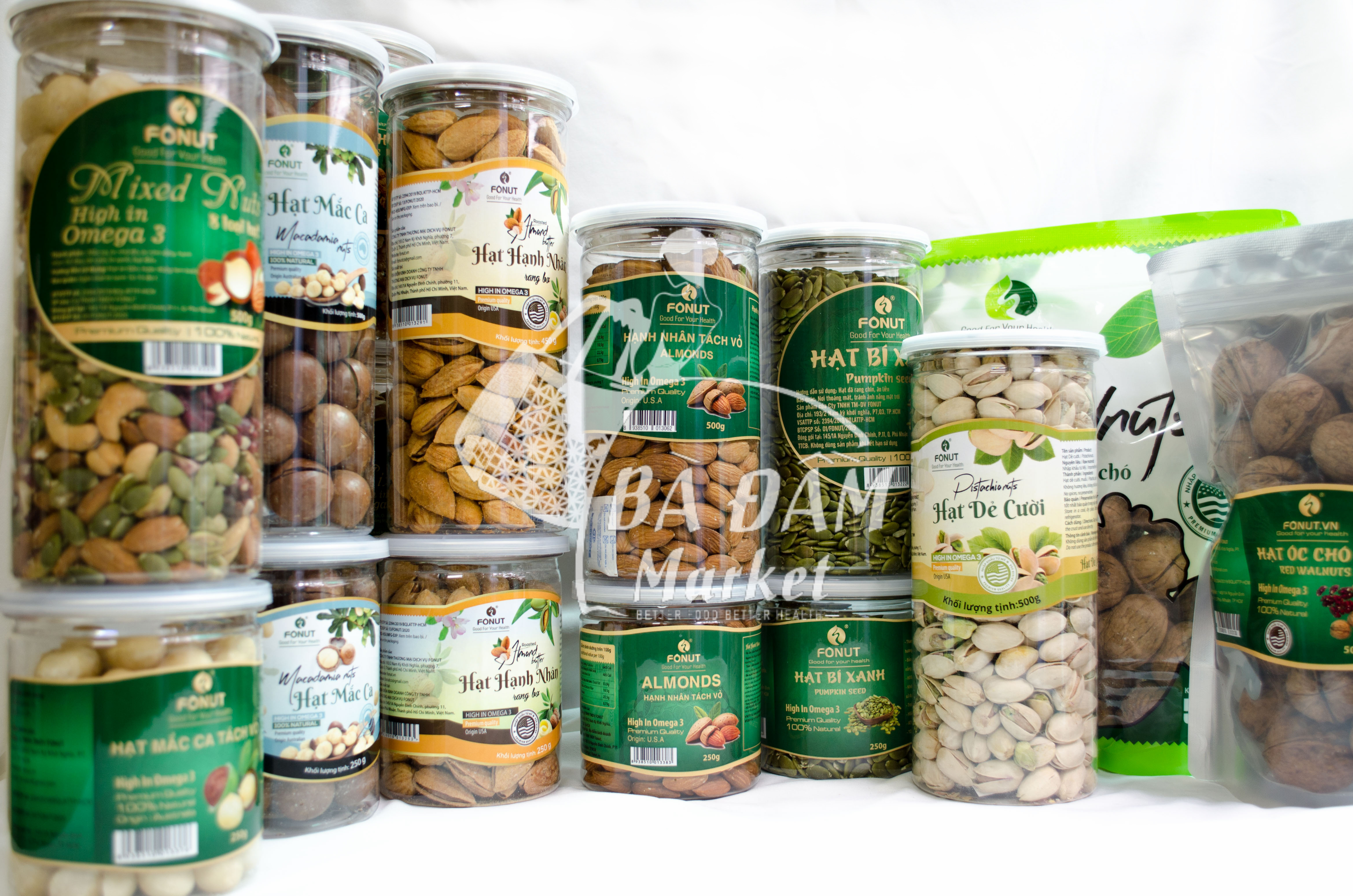 HẠT FONUT-HẠT HẠNH NHÂN MỸ CÒN VỎ RANG BƠ 500G